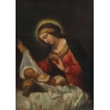 Maler des 19./20. Jh. wohl Italien. "Maria mit Jesus", Kopie nach Carlo Dolci (1616-1686),