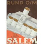 Ahlers, J. Zeichner und Werbegrafiker der 1. Hälfte des 20. Jh.. "Salem Aleikum Rund O/M", Entwurf