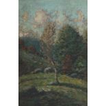 Drew, George W. Massachusetts 1875 - 1968, amerikanischer Maler. "Frühherbst", Hügellandschaft mit
