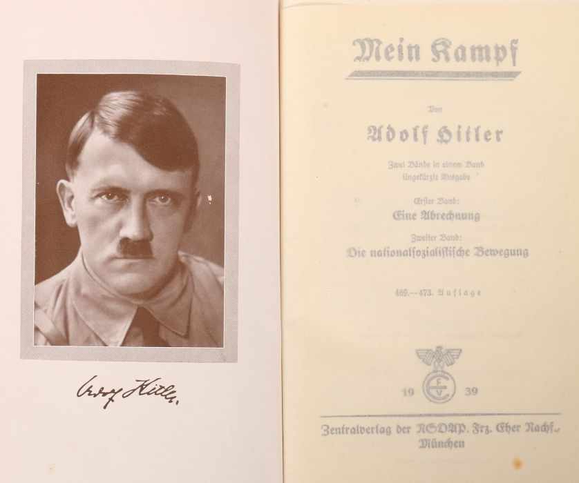 Hitler, Adolf Mein Kampf, München, Zentralverlag der NSDAP Eher, 1939, Frontispiz, - Image 3 of 3