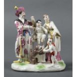 Chinoise-Figurengruppe wohl Höchst, 1. Hälfte 19. Jh., Porzellan mit polychromer Aufglasurmalerei