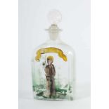 Apothekerflasche 19. Jh., farbloses Glas, modelgeblasen, hochrechteckige Form mit eingekehlten