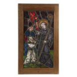 Bleiverglasung 17./18. Jh., Glasmalerei mit Bleiverglasung, Darstellung eines Heiligen mit