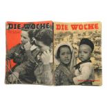 Konvolut "Die Woche" Berlin, Scherl, ca. 108 Bde. der Jahrgänge 1933-35 und 1939-42, je mit zahlr.