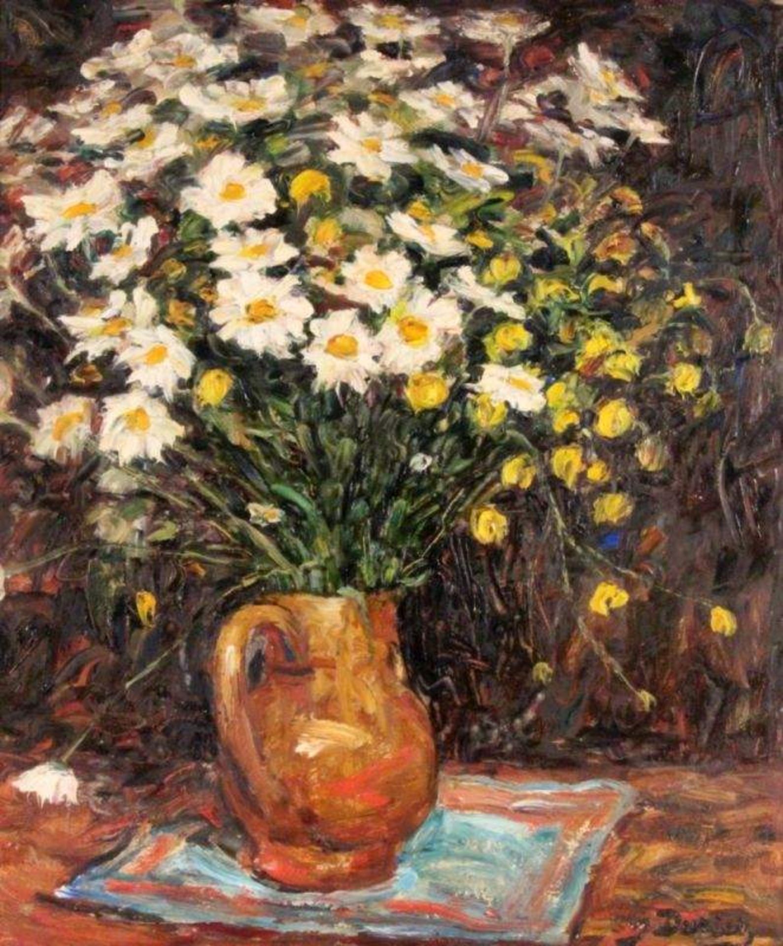 DURIEZ, JULESFrankreich 1900 - 1993 Blumen in der Vase. Öl/Holz, signiert. 65x54cm DURIEZ, - Bild 3 aus 3