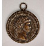 KAISER NEROwohl 16.Jh. Bronzerelief des röm. Kaisers. D.10,5cm EMPEROR NEROprobably 16th century