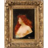 ASTI, ANGELOParis 1847 - 1903 Gorbio / Menton Halbakt einer jungen Frau mit langen roten Haaren.