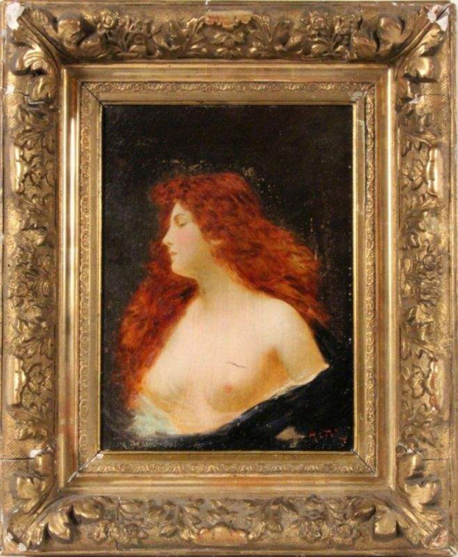 ASTI, ANGELOParis 1847 - 1903 Gorbio / Menton Halbakt einer jungen Frau mit langen roten Haaren.
