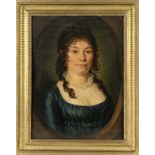 JACQUIN, FRANCOIS Brüssel 1756 - 1826 Leuven Damenportrait. Öl/Lwd. auf Karton aufgezogen.