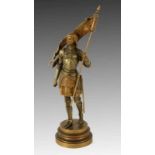 ERNEST JUSTIN FERRAND Paris 1846 - 1932 Jeanne D'Arc. Vergoldete Bronze, signiert. H.21,5cm ERNEST