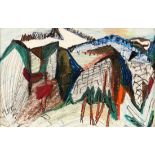 KLOCK, MARLISE Lübz 1914 - 1974 Altenbach Winterlandschaft. Mischtechnik auf Papier. 19x29cm, Ra.