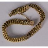 GOLDARMBAND um 1900 585/000 Gelbgold. L.18cm, ca. 8,2g. Min. besch. A GOLD BRACELET ca. 1900 585/000