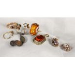 10 TEILE ALTER SCHMUCK meist Silber 10 OLD JEWELLERY ITEMS mostly silver.