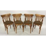 4 JUGENDSTIL STÜHLE mit gepolstertem Sitz. 4 ART NOUVEAU CHAIRS upholstered.