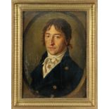 JACQUIN, FRANCOIS Brüssel 1756 - 1826 Leuven Herrenportrait. Öl/Lwd. auf Karton aufgezogen. Signiert
