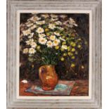 DURIEZ, JULES Frankreich 1900 - 1993 Blumen in der Vase. Öl/Holz, signiert. 65x54cm DURIEZ, JULES