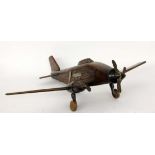 MODELLFLUGZEUG Holz. L.57cm MODEL AEROPLANE Wood. 57cm high.