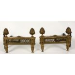 KAMINGARNITUR Frankreich, 19.Jh. Vergoldete Bronze und Eisen. H.27cm A CAST IRON GARNITURE France,