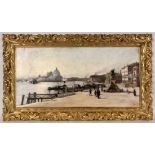 COURADO, A. de Italienischer Maler um 1909 Venezia. Promenade beim Markusplatz mit Personenstaffage.