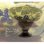 GROSSE DAUM CAMEO FUSS-SCHALE Daum, Nancy um 1900 Weit ausladende Fußschale aus farblosem Glas mit