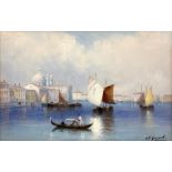 GOZZARD, JAMES WALTER Britischer Maler 1888 - 1950 Blick auf Venedig. Mischtechnik auf Papier,