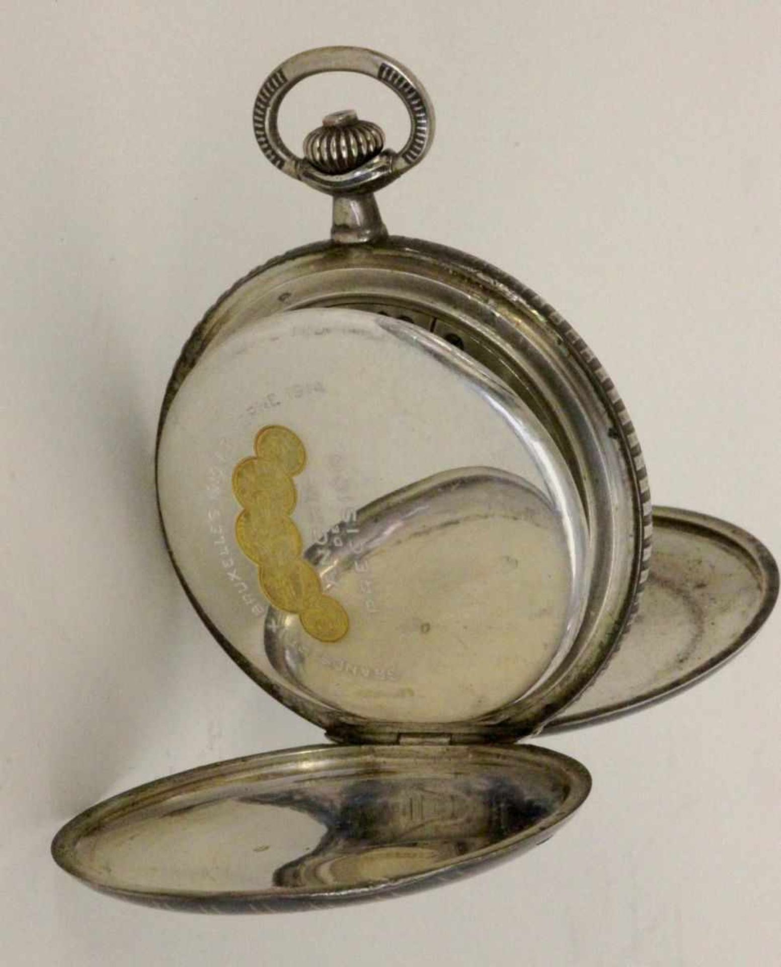 SAVONETTE TASCHENUHR Tavannes Watch Co., Schweiz um 1914 Nielliertes 900/1000 Silbergehäuse mit - Bild 2 aus 5