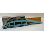 Dinky Toys, 982, Pullmore Car Transporter, pale blue with blue hubs and decals, two Austin Devon