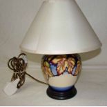 A modern Moorcroft trial design lamp of bulbous form, 20cm high