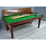 E J Riley Ltd, an early 20th century mahogany snooker dining table, quarter size,number A61090,