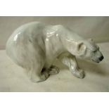 A large Royal Copenhagen sculptural model Polar Bear, number 1137, 17cm high