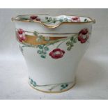 A Moorcroft Macintyre porcelain jardiniere, tube line decorated in the Rose Garland pattern on a