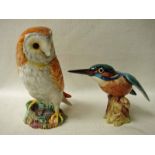 A Beswick Kingfisher number 2371 and a Beswick Barn Owl number 1046 (2)