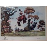 Thelwell, Norman, a set of eight limited edition signed prints depicting humorous equestrian scenes