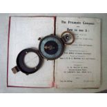 A brass cased Prismatic Compass Mark VIII, circa 1915 and its users manual printed 1917