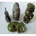 A collection of four Chinese Hongshan jade/hardstone figures/devices, 10cm to 15cm (4)