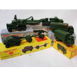 Five boxed Dinky diecast Military vehicles, Recovery Tractor 661, Tank Transporter 660, Covered