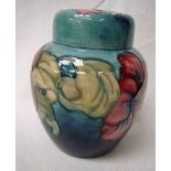 A Walter Moorcroft lidded ginger jar of typical form, tubeline decorated in the Hibiscus design on