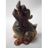 A Chinese carved jade sculpture of a Pixou, 17cm high