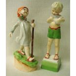 A pair of Royal Worcester figures depicting children:Thursday's Child, number 3260, 16cm high and