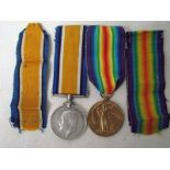 WW1 Medal Pair, Private H Mason Lincolnshire Regiment. Swing mounted pair consisting of 1914 -