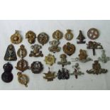 Selection of Military Hat Badges WWI and WWII including York and Lancaster, Royal West Kent, Royal