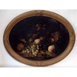 C L Lockton, Still Life of Fruit, signed oil on board, 19th century in oval frame, 44cm by 58cm