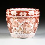 A JAPANESE GOLD IMARI PORCELAIN FISH BOWL/JARDINIÃˆRE, SIGNED, IRON RED SQUARE FORM CHARACTER