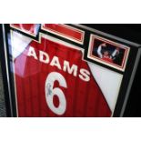 Signed Tony Adams Arsenal FC framed football shirt