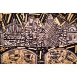 Exclusive painting of London’s gold skyline by one of Britain’s leading artists Ben Mosley