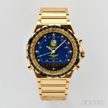 Breitling Blue Angels Navitimer Quartz Wristwatch, c. 1980, gilt and stainless steel water-resistant