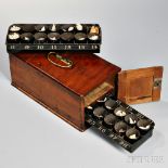 Mahogany Specimen Box, 19th/early 20th century, single hinged door opens to a two-tiered case with