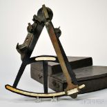 Spencer Browning and Rust 12-inch Ebony Octant, London, 19th century, bone scale calibrated 0-95,