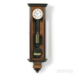 Alois Bertl Year-duration Vienna Wall Regulator, Austria, flat top stained and grain-painted case