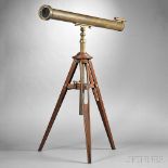 Secretan 6-inch Refractor Telescope, Paris, 19th century, the 70-in. brass main tube engraved on